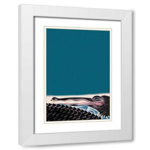 Crocodile, 1933 White Modern Wood Framed Art Print with Double Matting by McIntosh, Frank