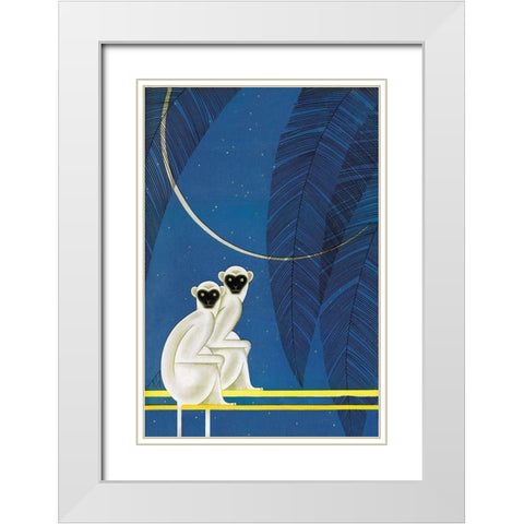 New Moon White Modern Wood Framed Art Print with Double Matting by McIntosh, Frank