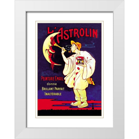 LAstrolin - Painting the Moon, 1907 White Modern Wood Framed Art Print with Double Matting by Oge, Eugene