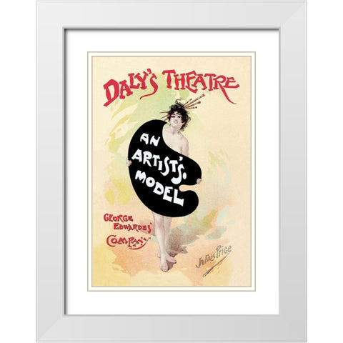 An Painters Model, 1895 White Modern Wood Framed Art Print with Double Matting by Price, Julius Mendes