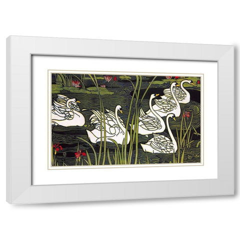 Journal de la Beaute White Modern Wood Framed Art Print with Double Matting by Rhead, Louis