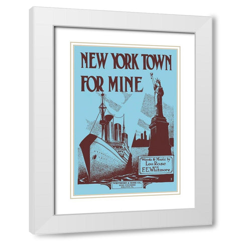 New York Town For Mine White Modern Wood Framed Art Print with Double Matting by S.T.