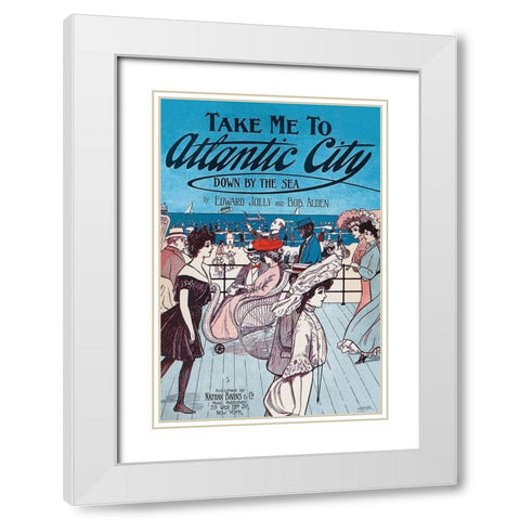 Take Me to Atlantic City White Modern Wood Framed Art Print with Double Matting by Starmer