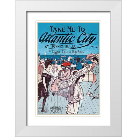 Take Me to Atlantic City White Modern Wood Framed Art Print with Double Matting by Starmer