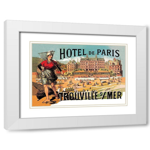 Hotel de Paris: Trouville-sur-Mer, 1885 White Modern Wood Framed Art Print with Double Matting by Steinlen, Theophile Alexandre