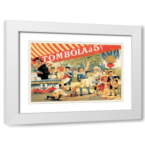 Tombola, 1888 White Modern Wood Framed Art Print with Double Matting by Steinlen, Theophile Alexandre