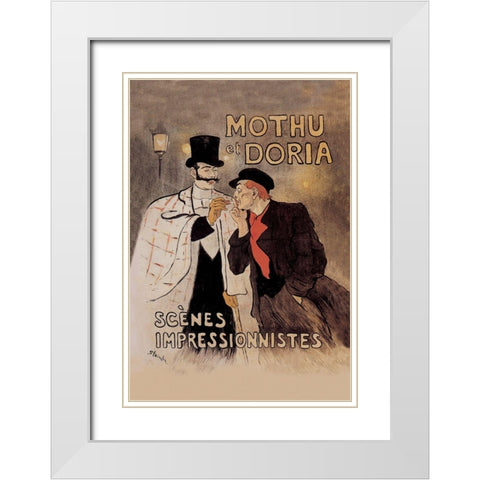 Mothu et Doria, 1893 White Modern Wood Framed Art Print with Double Matting by Steinlen, Theophile Alexandre