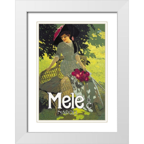 Lady in Green, 1914 White Modern Wood Framed Art Print with Double Matting by Terzi, Aleardo
