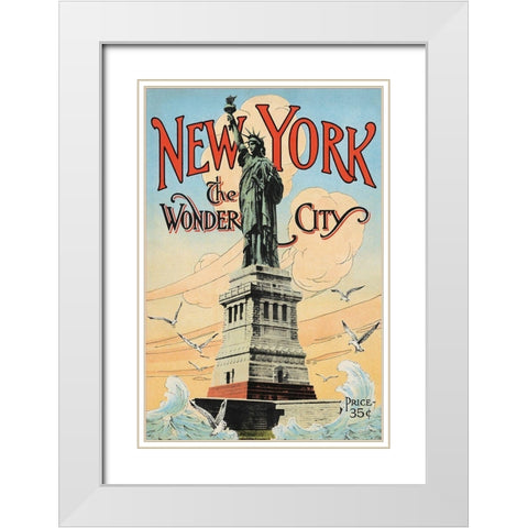 New York; The Wonder City, 1902 White Modern Wood Framed Art Print with Double Matting by Underhill, Irving
