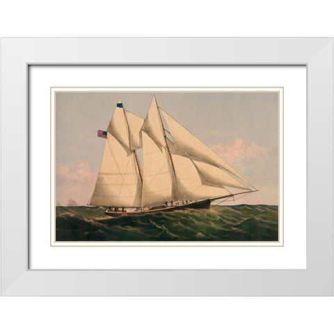 The Yacht  White Modern Wood Framed Art Print with Double Matting by Unknown