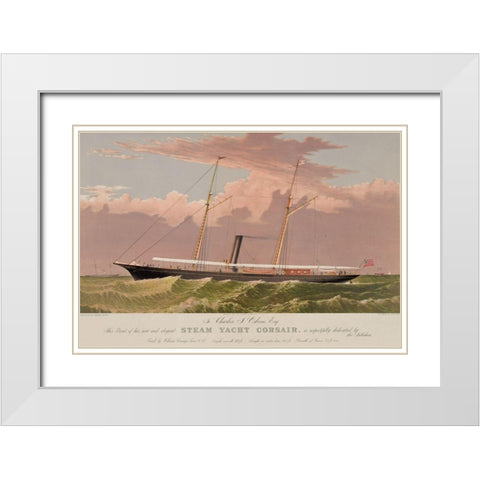 Steam yacht Corsair, 1881 White Modern Wood Framed Art Print with Double Matting by Unknown