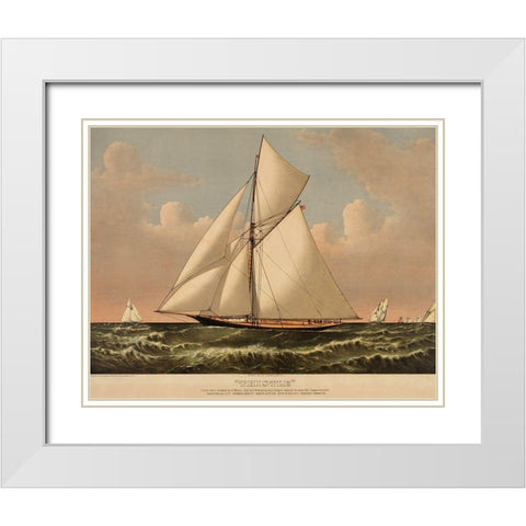 Thistle: cutter yacht, 1887 White Modern Wood Framed Art Print with Double Matting by Unknown