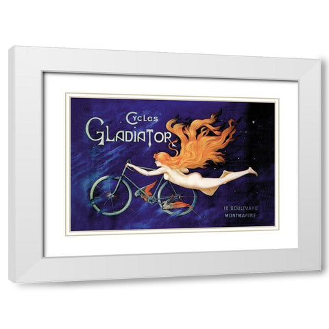 Cycles Gladiator, 1895 White Modern Wood Framed Art Print with Double Matting by Unknown