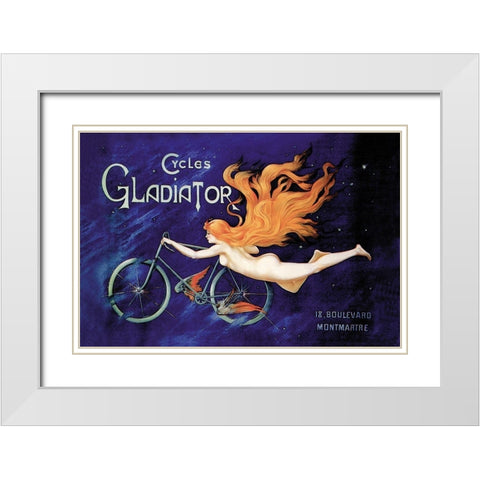 Cycles Gladiator, 1895 White Modern Wood Framed Art Print with Double Matting by Unknown