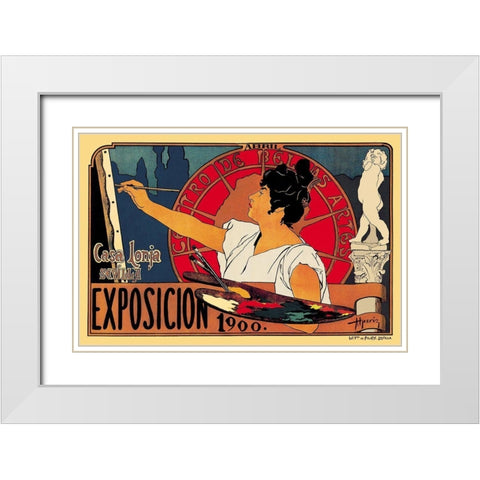 Centro de las Bellas Artes Exposicion 1900, 1900 White Modern Wood Framed Art Print with Double Matting by Unknown