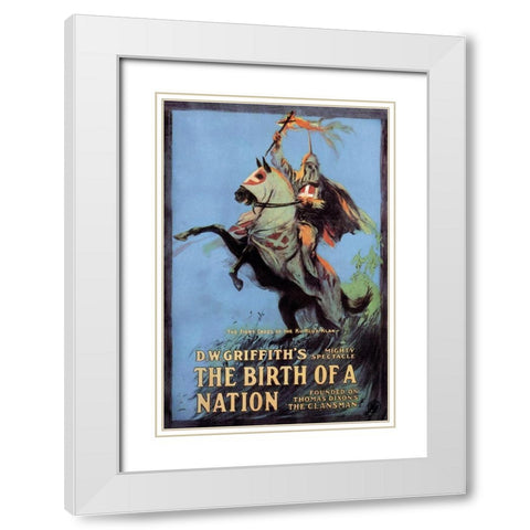 The Birth of a Nation, 1915 White Modern Wood Framed Art Print with Double Matting by Unknown