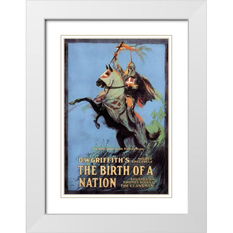 The Birth of a Nation, 1915 White Modern Wood Framed Art Print with Double Matting by Unknown