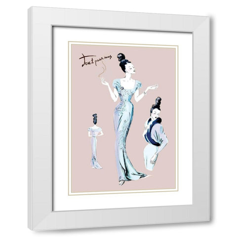 Elegance with an Up-Do, 1947 White Modern Wood Framed Art Print with Double Matting by Unknown