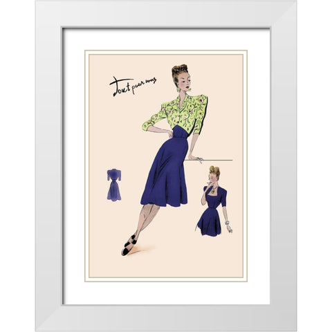 Style for Every Day, 1947 White Modern Wood Framed Art Print with Double Matting by Unknown