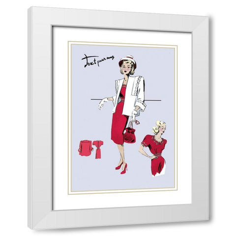 Casualwear with Hat and Jacket, 1947 White Modern Wood Framed Art Print with Double Matting by Unknown