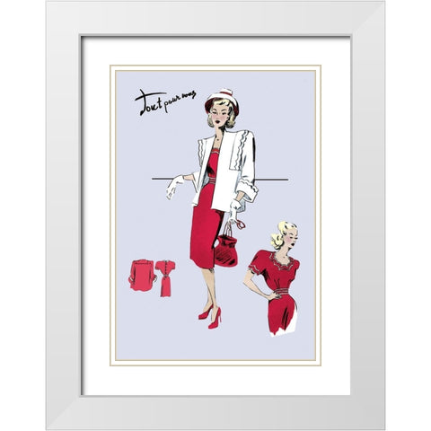 Casualwear with Hat and Jacket, 1947 White Modern Wood Framed Art Print with Double Matting by Unknown