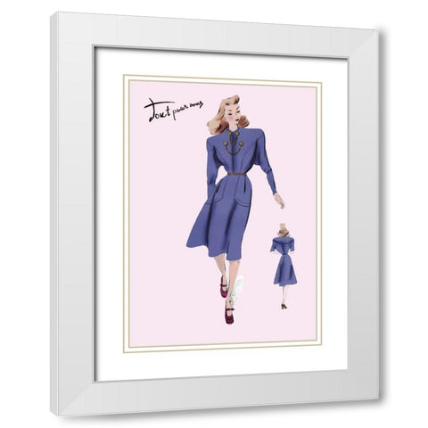 On the Go in Royal Blue, 1947 White Modern Wood Framed Art Print with Double Matting by Unknown