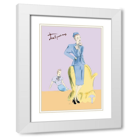 Daytime Suit in Blue, 1947 White Modern Wood Framed Art Print with Double Matting by Unknown