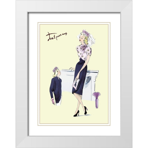 Style for your Special Day, 1947 White Modern Wood Framed Art Print with Double Matting by Unknown