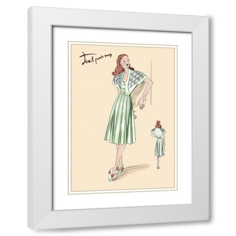 Pleated Summer Dress, 1947 White Modern Wood Framed Art Print with Double Matting by Unknown