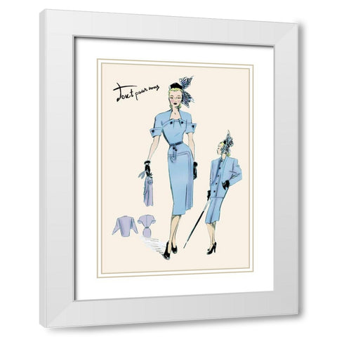 Light Blue Suit with Buttons, 1947 White Modern Wood Framed Art Print with Double Matting by Unknown