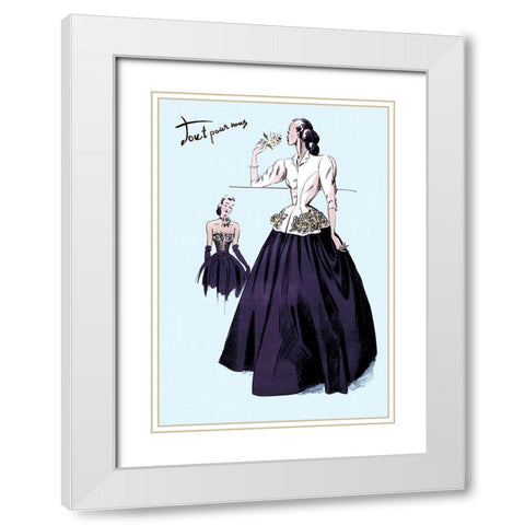 Ball Gown with Embroidery and Jacket, 1947 White Modern Wood Framed Art Print with Double Matting by Unknown