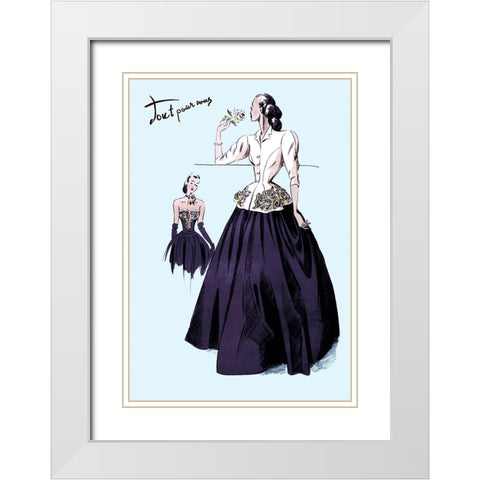 Ball Gown with Embroidery and Jacket, 1947 White Modern Wood Framed Art Print with Double Matting by Unknown