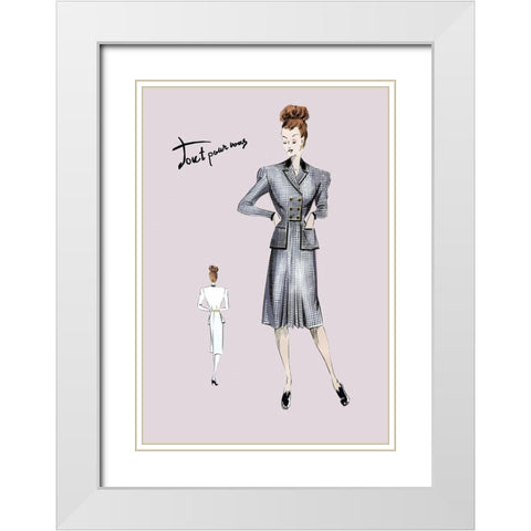 Smart Indigo Suit, 1947 White Modern Wood Framed Art Print with Double Matting by Unknown
