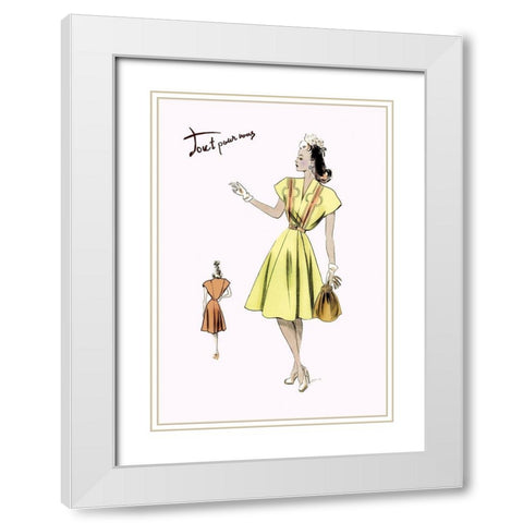 Spring Dress and Bag, 1947 White Modern Wood Framed Art Print with Double Matting by Unknown