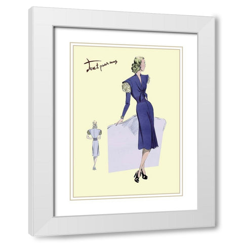 Dress Suit with Pleats, 1947 White Modern Wood Framed Art Print with Double Matting by Unknown