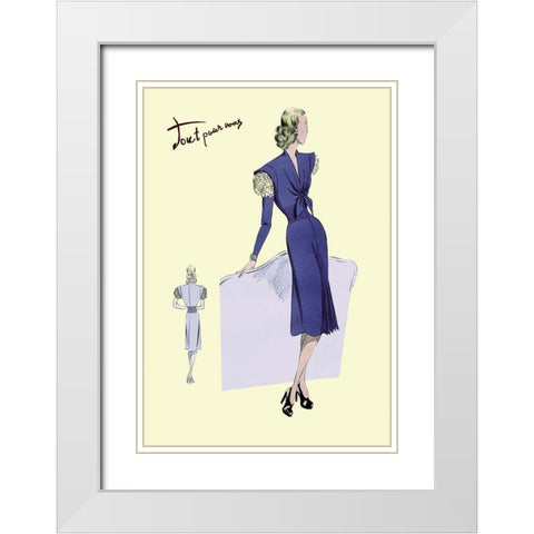 Dress Suit with Pleats, 1947 White Modern Wood Framed Art Print with Double Matting by Unknown