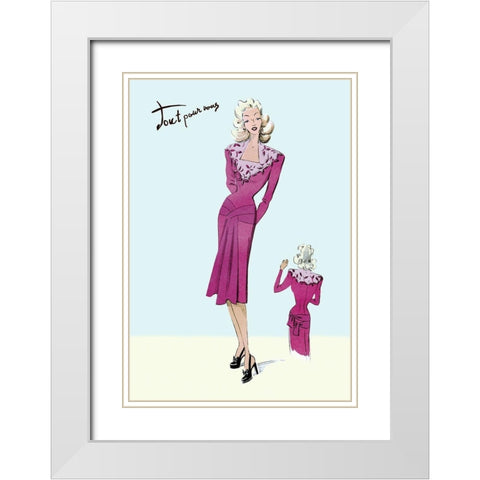 Flower Dress, 1947 White Modern Wood Framed Art Print with Double Matting by Unknown