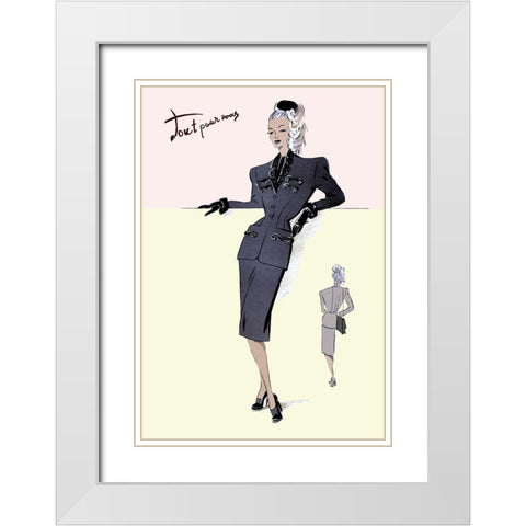 Evening Suit with Hat, 1947 White Modern Wood Framed Art Print with Double Matting by Unknown