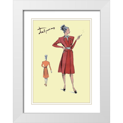 Jacket Dress, 1947 White Modern Wood Framed Art Print with Double Matting by Unknown