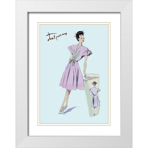 Dress with Frills, 1947 White Modern Wood Framed Art Print with Double Matting by Unknown