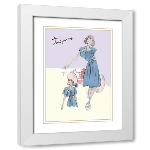 Spring Dress with Flowers, 1947 White Modern Wood Framed Art Print with Double Matting by Unknown