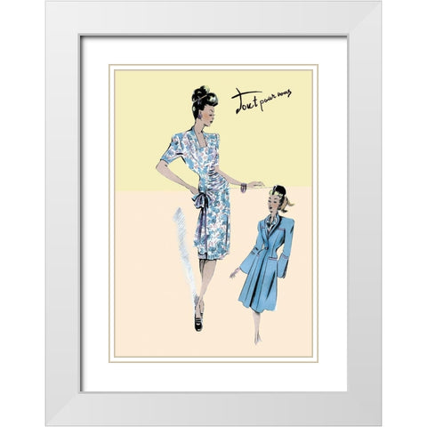 Flower Dress with Jacket, 1947 White Modern Wood Framed Art Print with Double Matting by Unknown