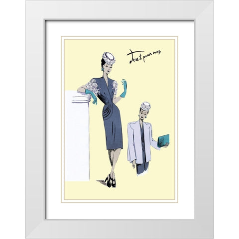 Classy Evening Wear, 1947 White Modern Wood Framed Art Print with Double Matting by Unknown