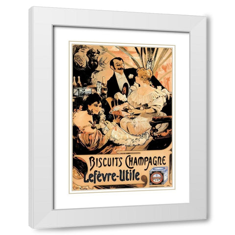 Biscuits Champagne White Modern Wood Framed Art Print with Double Matting by Unknown