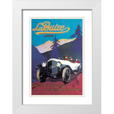 LaBuize White Modern Wood Framed Art Print with Double Matting by Unknown