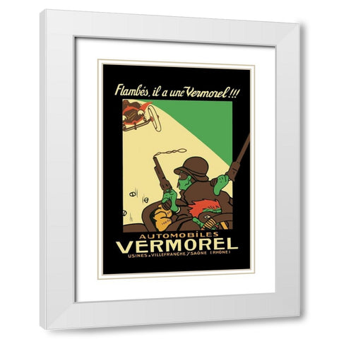 Vermorel Automobiles White Modern Wood Framed Art Print with Double Matting by Unknown