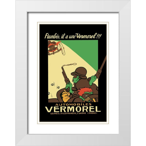 Vermorel Automobiles White Modern Wood Framed Art Print with Double Matting by Unknown
