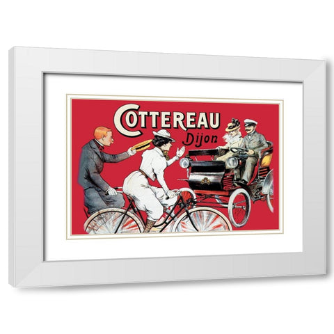 Cottereau Dijon White Modern Wood Framed Art Print with Double Matting by Unknown