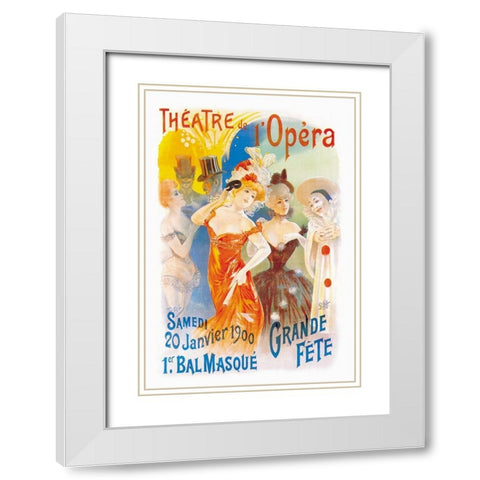 Theatre de lOpera White Modern Wood Framed Art Print with Double Matting by Unknown