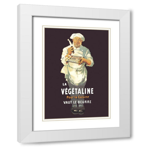 La Vegetaline - Pour la Cuisine White Modern Wood Framed Art Print with Double Matting by Unknown